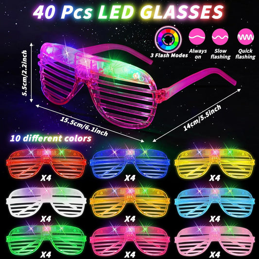 120 Pack Glow Bracelets Bulk, Glow in the Dark Party Supplies 10 Color LED Light Up Bracelets for Adults & Kids Birthday Wedding Party Favors Concert New Year Carnival Raves
