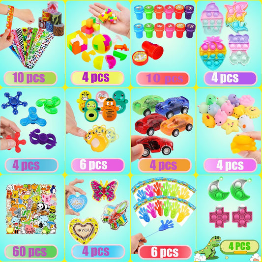 Dilycery 120 Pcs Party Favors Toy for Kids, Treasure Box Toys Carnival Prizes for Classroom School Rewards, Easter Egg Fillers, Goodie Bag Stuffers Pinata Fillers Bulk Toys for Boys Girls