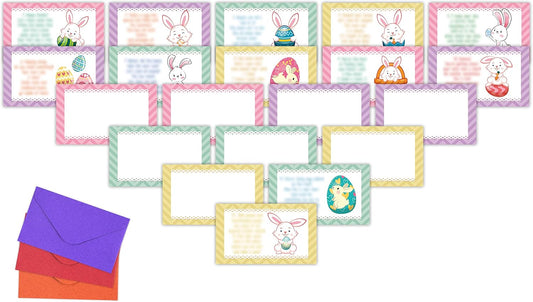 Easter Treasure Hunt Clues Game Cards, Bunny Scavenger Hunt Card Game(20 Cards With Envelopes), Indoor Outdoor Party Games Supplies Activities for Adults Family Teachers Students(A04)