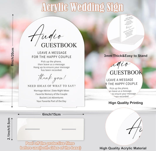 Sign Our Bible Wedding Sign, White Acrylic Wedding Guest Book Sign, Bridal Shower Decor, Elegant Arch Acrylic Table Top Signs for Reception Marriage Engagement Party Decorations