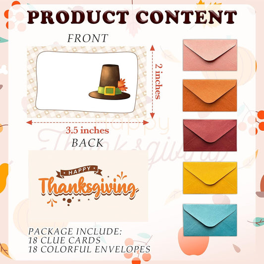 Thanksgiving Scavenger Hunt Games Set, Autumn Treasure Hunt Clue Games for Friends Family, Fall Holiday Activities for Large Groups, Thanksgiving Party Supplies Decorations, 01