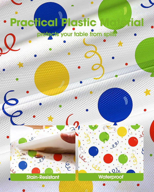 Pureegg Plastic Table Cloth 10 Pack, 54 x 108 Inch Disposable Table Cloths for Party, Picnic and Wedding, Rectangle, White - Colors A