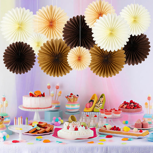 BestoFun 12PCS Paper Fans Hot Pink Party Decorations Tissue Paper Flowers Decorations Paper Fans Party Decorations for Girl Groovy Birthday Baby Shower Wedding Bachelorette Room Wall Hanging Décor