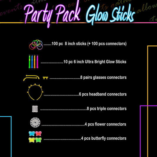 240 Glow Sticks Halloween Party Pack – Glow Activities For Families – Neon Light Sticks Decoration Party Favors Kids & Adults, Necklaces, Bracelets & Much More Glow In The Dark Glow Sticks Bulk