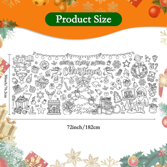 Giant Mermaid Coloring Poster, 30 x 72 Inches - Large Coloring Activity Tablecloth for Kids Party Supplies
