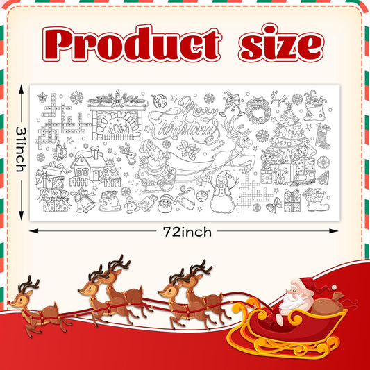 Farmhouse Coloring Tablecloth for Kids, 31 x 72 Inch Farm Animal Drawing Tablecloth, Large Paper Coloring Table Cover, Coloring Poster Art Supplies, DIY Drawing Activity, Classroom Wall Decor