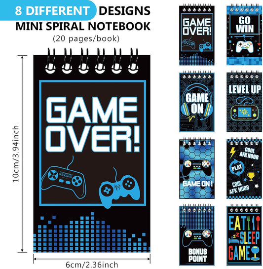 Containlol 24 Pcs Gaming Mini Notepads, Video Game Birthday Party Favors Supplies Gaming Party Notebooks Gamer Prize Gifts Teacher Classroom Supplies Mini Notepad Pack for Girl Boy Video Game Birthday