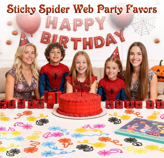 24 Pcs Sticky Spider Web Hands for Kids Bulk Birthday Party Favors Decorations,Spider Webs for Classroom Prizes, End of Year Student Gifts Pinata Fillers, Goodie Bag Stuffers for Kids Boys Girls