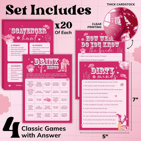Stofinity Funny Bachelorette Party Games - Bachelorette Games For Parties Scavenger Hunt, Bach Game Bachelorette Bingo Card Games For Bridal Shower Game