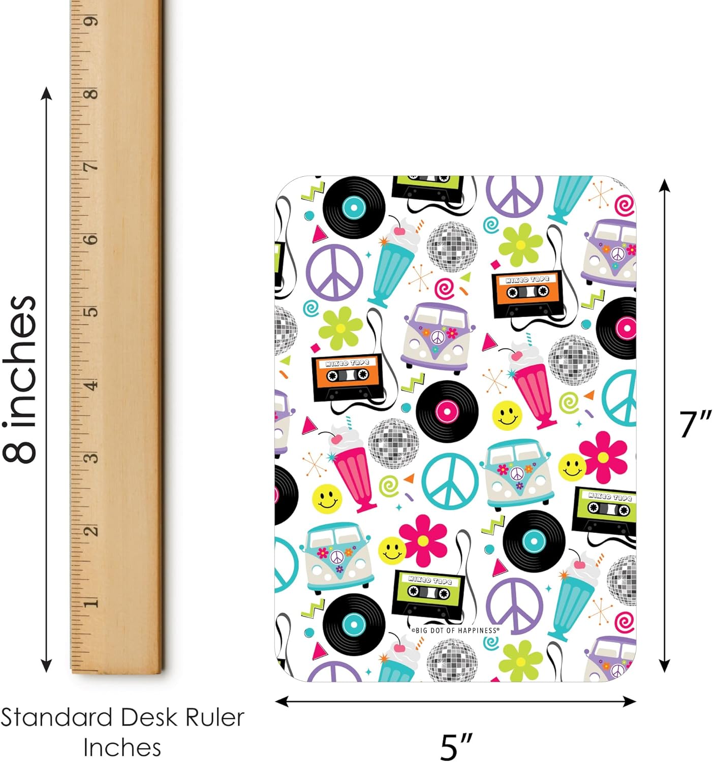 Big Dot of Happiness Through the Decades - Bingo Cards and Markers - 50s, 60s, 70s, 80s, and 90s Party Bingo Game - Set of 18
