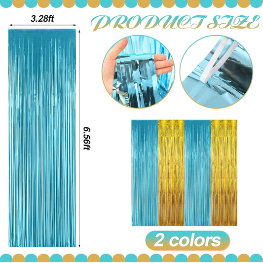 Frienda 4Pcs Sunset Party Decorations 6.6Ft Fringe Curtains Party Decorations Pink and Orange Backdrop Curtains for Sunset Autumn Thanksgiving Bridal Wedding Graduation Backdrop Decor
