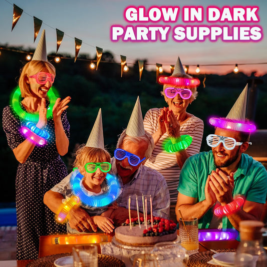 4th of July Red White Blue Glow Sticks & Glasses 12 PCS,Fourth of July Light up Necklace Bracelet Accessories for Toddler,250th Anniversary Patriotic Party Favor Supplies Decorations Toy Gift for Kids