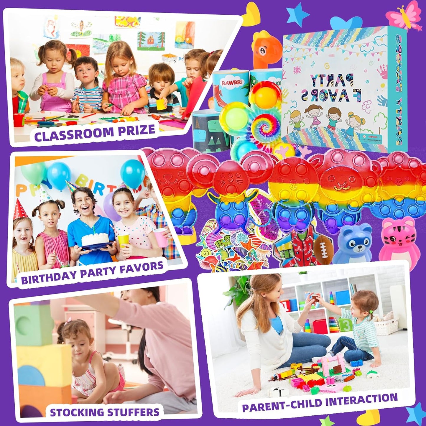 1000Pcs Bulk Party Favors for Kids, Fidget Toys Pack,Stocking Stuffers, Treasure Box Chest, Birthday Party, Classroom Carnival Prizes, Pinata Stuffers, Goodie Bag Stuffers, Stress Relief, Sensory Toys