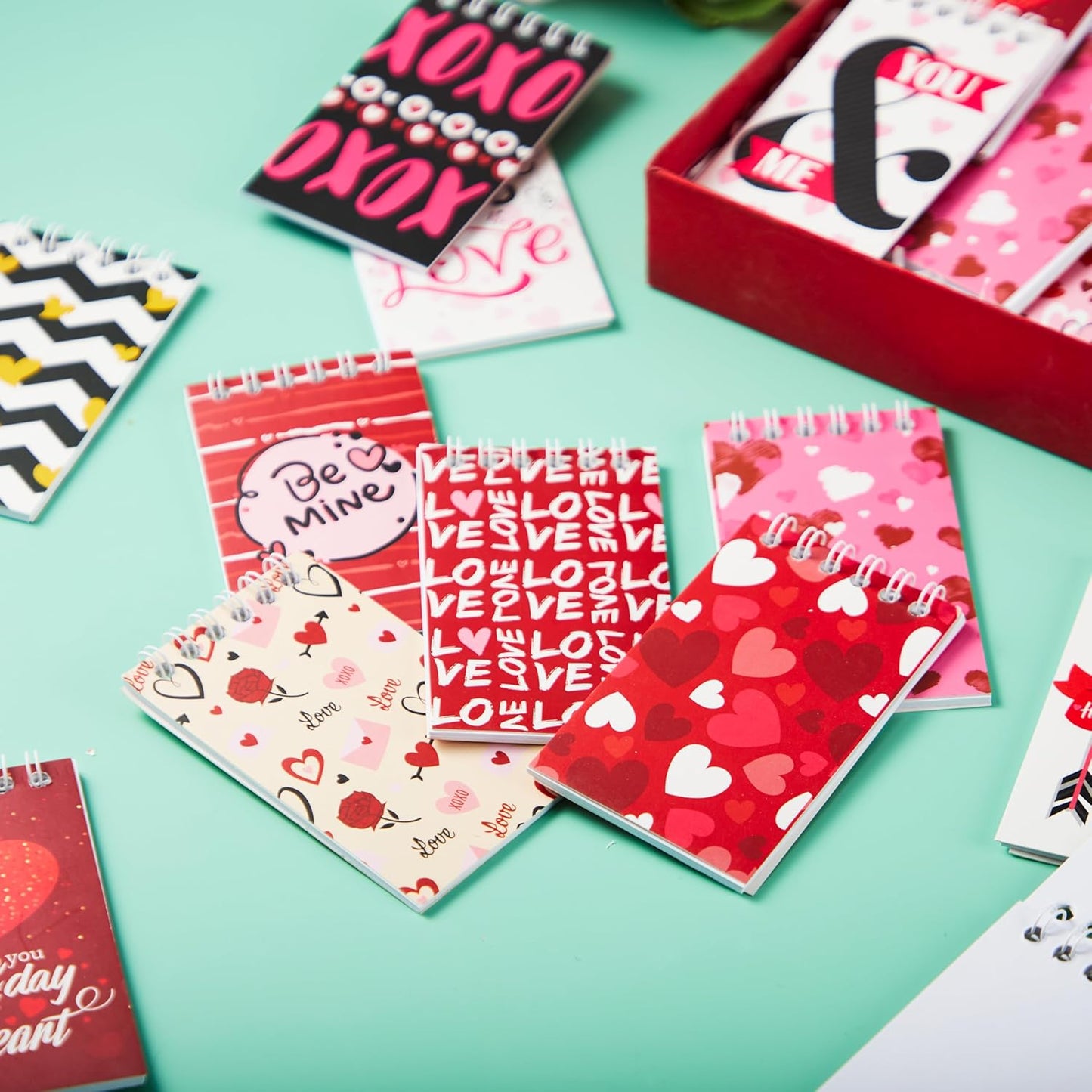 JOYIN 24 Valentine's Day 4'' Notepads, Mini Notesbook Set for Party Favors, Kids School Classroom Gifts Exchange