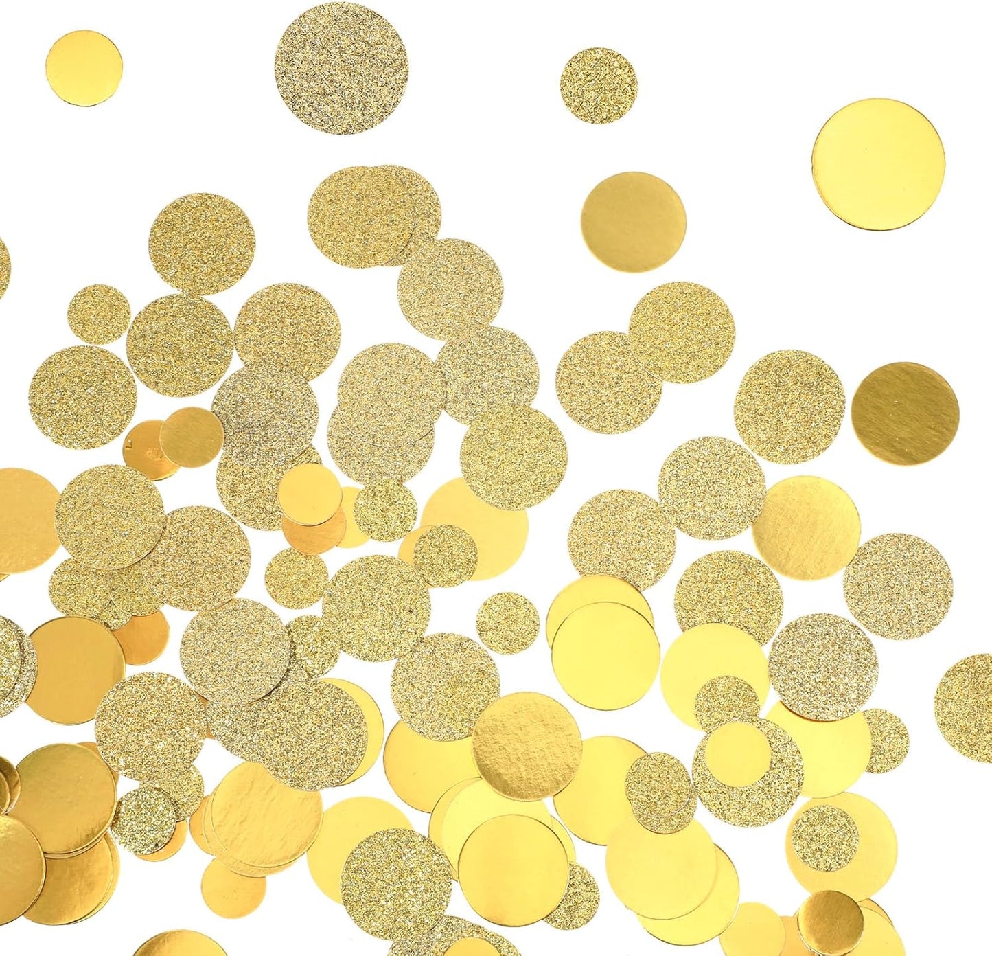 Gold Confetti for Tables, 200Pcs Round Glitter Scatter Table Decoration - Gold Confetti Craft for Wedding Bridal Baby Shower Celebration Circle Dots Decor