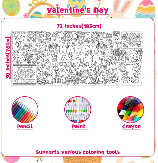 JiuFen Football Giant Coloring Tablecloth, Football Crafts for Kids - 72x30 Inches, Paper Coloring Banner Games Activities Gifts Party Decorations