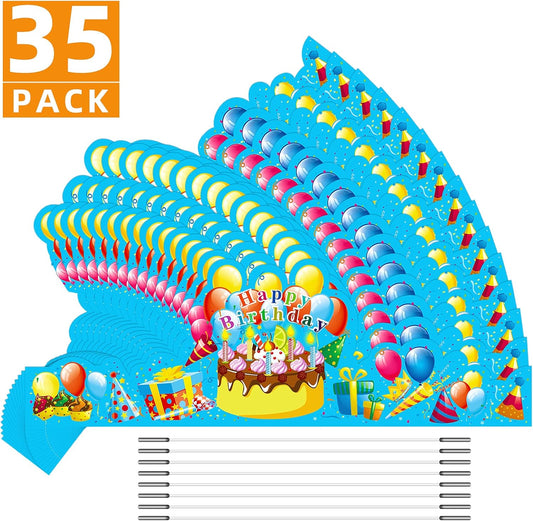 JTIEO 35Pack Birthday Party Crowns for Kids - Paper School Classroom Hats and VBS Supplies