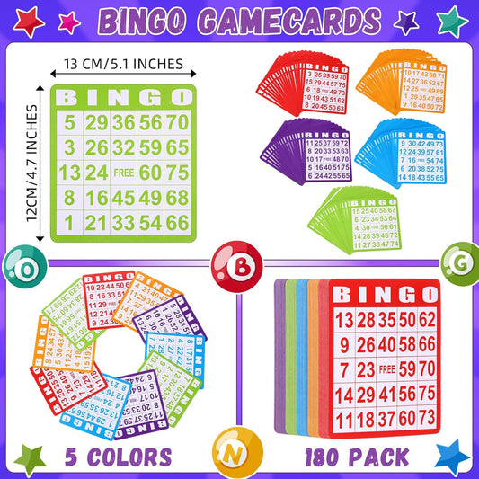 Crtiin 148 Pack Game Cards and Dot Daubers Set Includes 100 Bingo Cards and 48 Dot Markers Supplies Calling Card Set for Large Groups, Parties, Family Gathering Activity, Game Night
