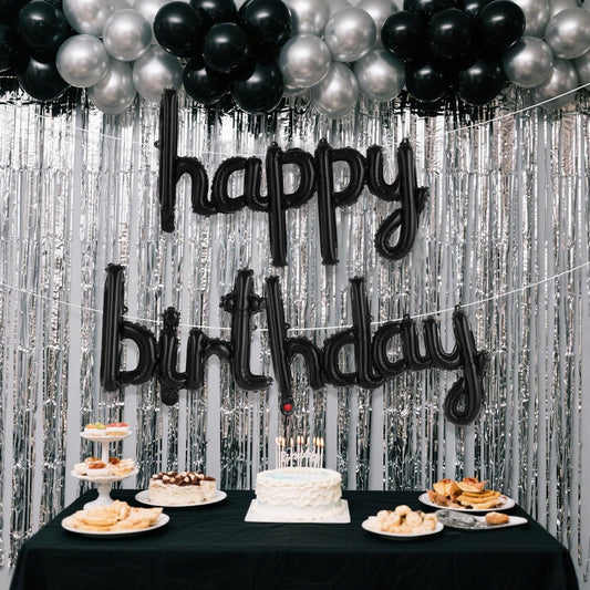 Happy Birthday Balloons Banner Foil Letters Balloons Connected, Personalized Birthday Signs for Women Men Boys Girls Birthday Party Decorations, Small Gold