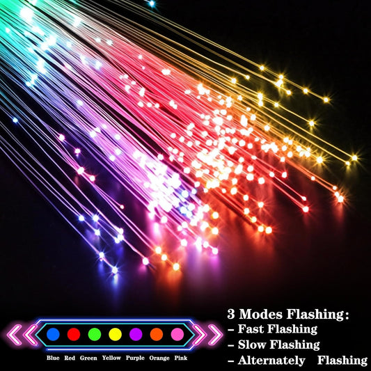 TURNMEON 30 Pcs Colorful Glow Fiber Wands,Toys Glow Sticks Bulk Party Pack for Adults,Glow in the Dark Party Supplies for Patriotic,football ,Wedding, Birthday,Classroom,Concert,Pool carnival