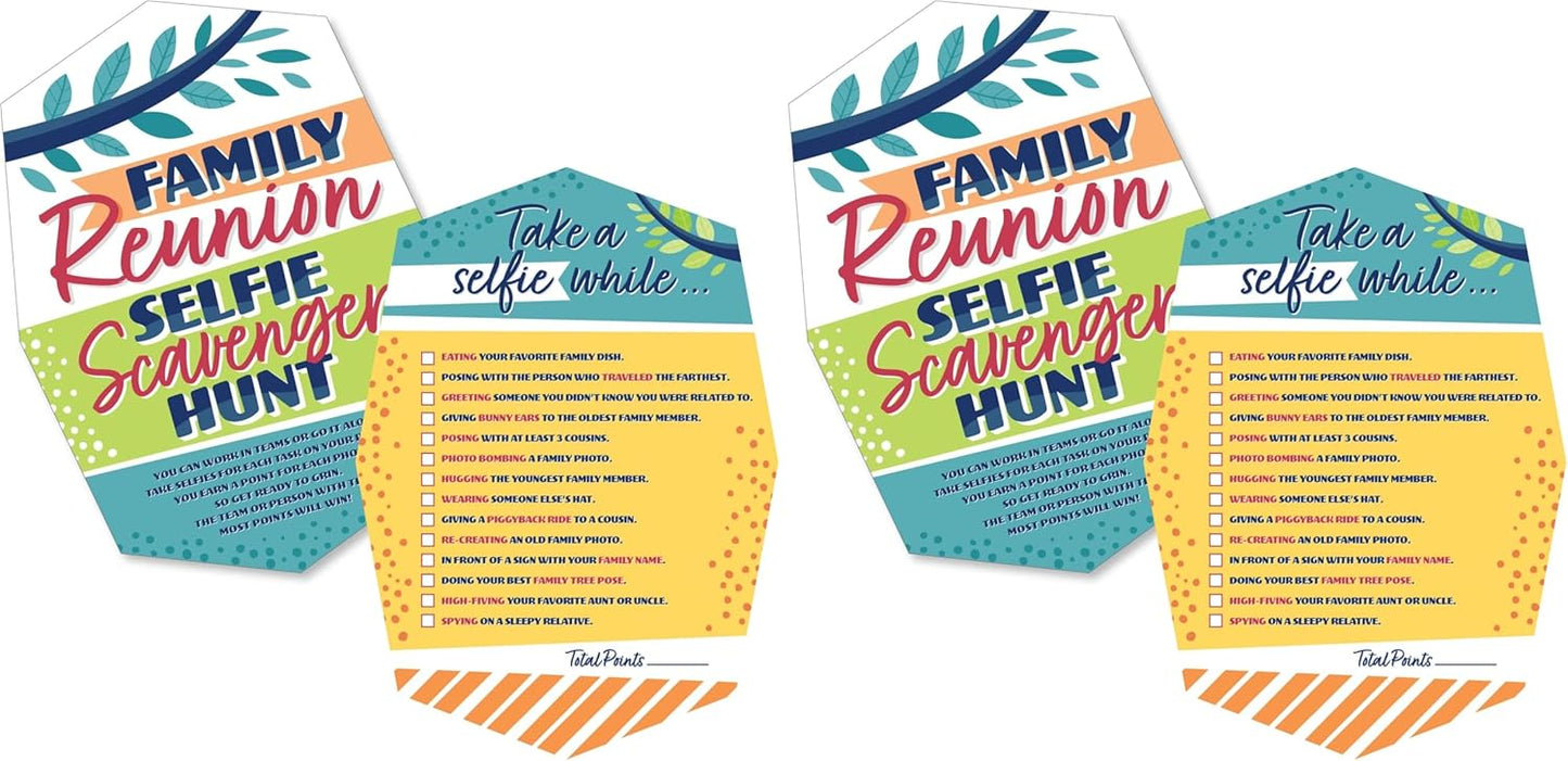 Big Dot of Happiness Colorful Family Reunion - Selfie Scavenger Hunt - Family Gathering Party Game - Set of 12