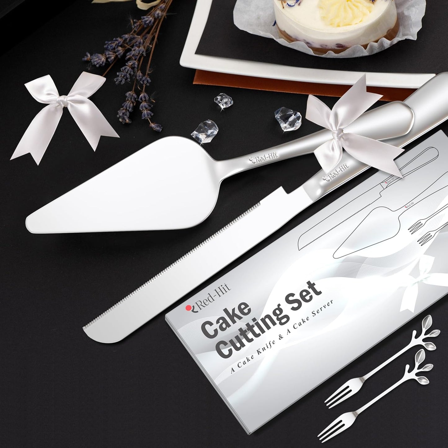 Cake Cutting Set for Wedding Cake Knife and Server Set, Cake Cutter and Pie Spatula, Cake Server and Knife Set of 2