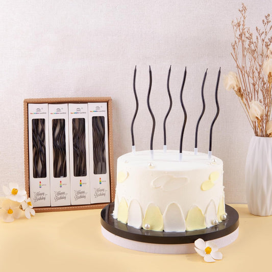 PHD CAKE 24-Count Gold Spiral Long Thin Metallic Birthday Candles, Cake Candles, Birthday Parties, Wedding Decorations, Party Candles