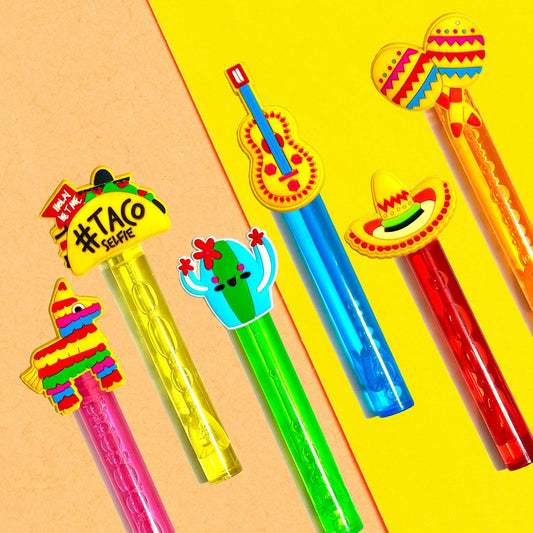 uoyoi Fiesta Party Favors,24Pcs Mexican Taco Bubble Wand for Cinco De Mayo Fiesta Birthday Party Supplies,Classroom Prizes Pinata Goodie Bag Stuffers Gifts