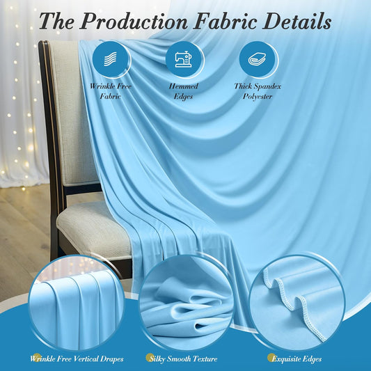 10 ft x 10 ft Wrinkle Free White Backdrop Curtains for Wedding Parties, Polyester Photography Backdrop Drapes for Birthday Parties Stage Backdrop Stand, 2 Panels 5x10FT Background Curtains