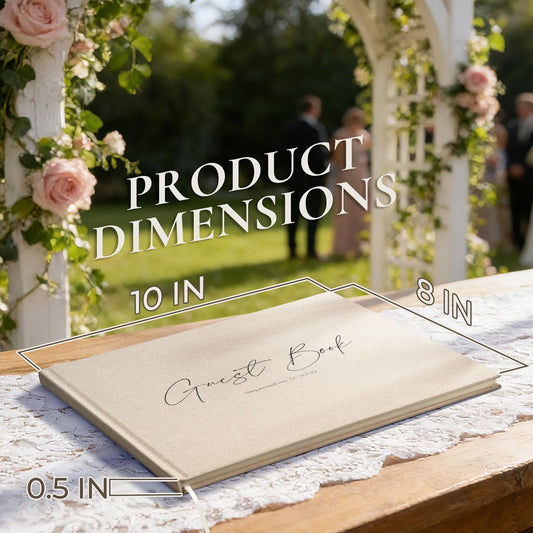 Vienrose Wedding Guest Book Journal, Wedding Registry Must Haves Things with 80 Blank Pages, Linen Photo Guestbook to Sign at Reception Party, Create Your Customizable Memory Album, Dusty Sage Green