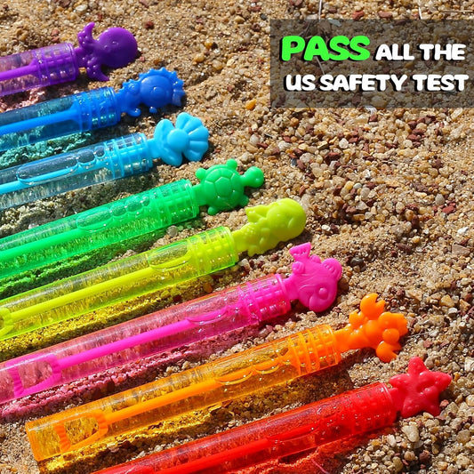 Under The Sea Party Favor, 32 Pack Mini Bubble Wand for Kids Toddler with Gift Box, Mermaid Birthday Party Supplies, Ocean Goody Bag Filler, Summer Pool Beach Party Decoration Toy, Classroom Prizes