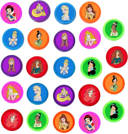 24 Pcs Princess Themed Stampers, Princess Birthday Party Supplies, Classroom Rewards Prizes, Goody Bag Treat Bag Stuff for Princess Birthday Party Gifts