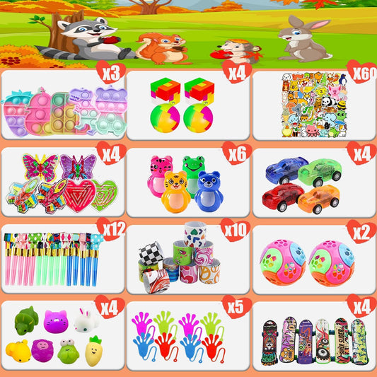 118 Pcs Party Favors for Kids, Pop Fidget Treasure Box Toys for Classroom, Prizes for Kids Classroom, Goodie Bag Stuffers, Pinata Stuffers Filler, Carnival Prizes Birthday Return Gifts for Ages 4-8-12