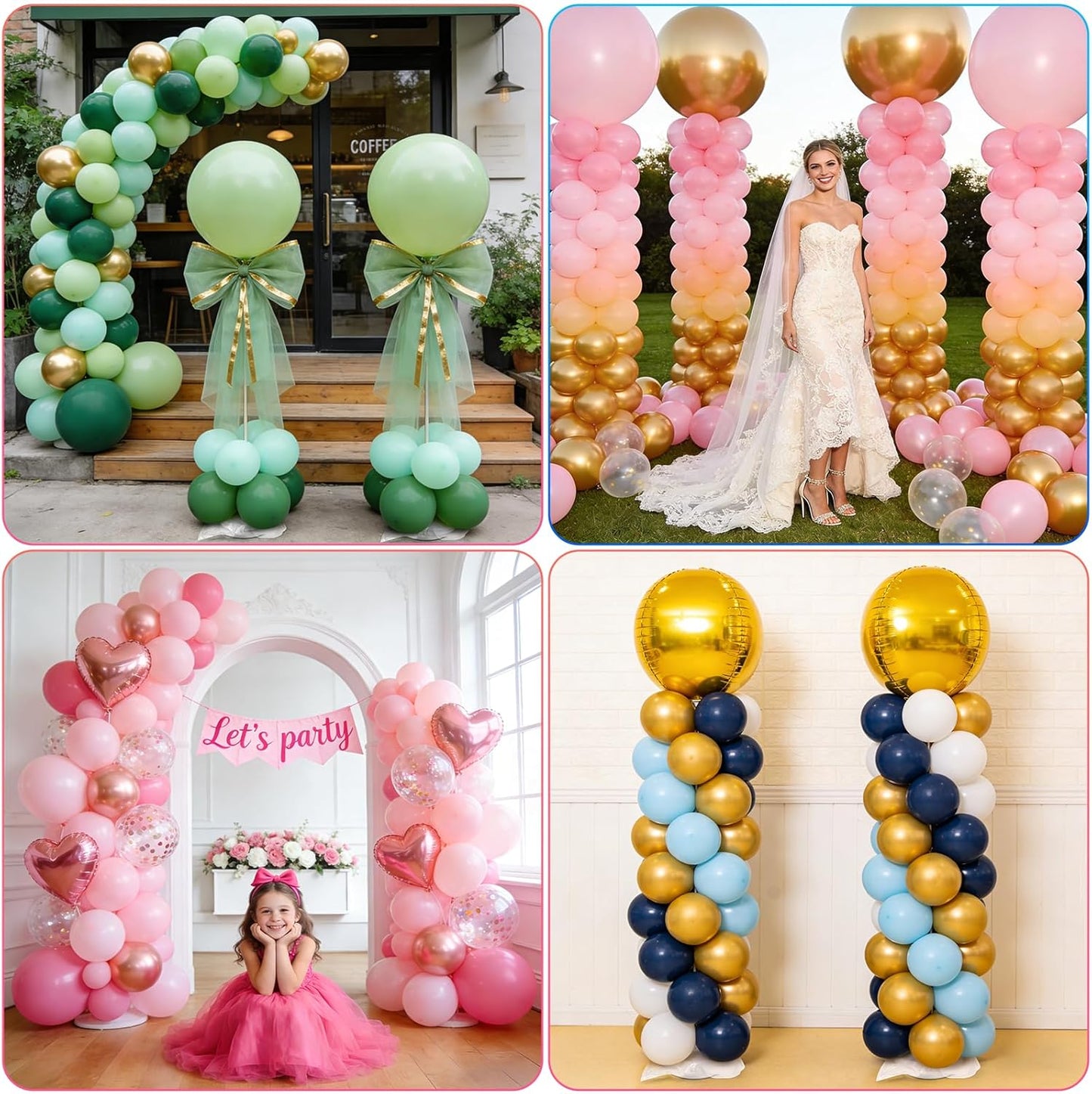 Tamodan 2026 Upgraded and Reinforced Balloon Column Kit Set of 2, 79 Inch Balloon Tower Reusable Metal Spiral Design, Balloon Stands for Floor Weddings, Baby Showers & Balloons Not Included.