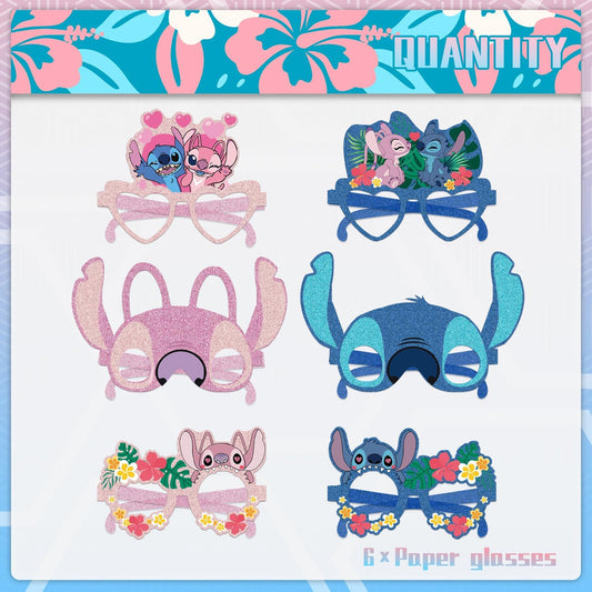 12Pcs Stitch Party Set, Party Decorative Glasses, Cosplay Decorative Glasses, Suitable for Witch Stitch Group Birthday Parties, Children's Birthday Party Gifts
