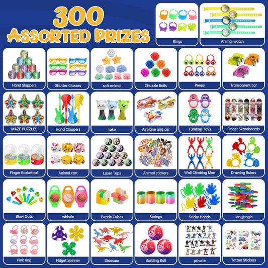 nicknack 300pcs Pinata Stuffers for Kids Party Favors 4-8, Pinata Fillers for Classroom Rewards Treasure Chest for Prize Box Toys for Kids Classroom