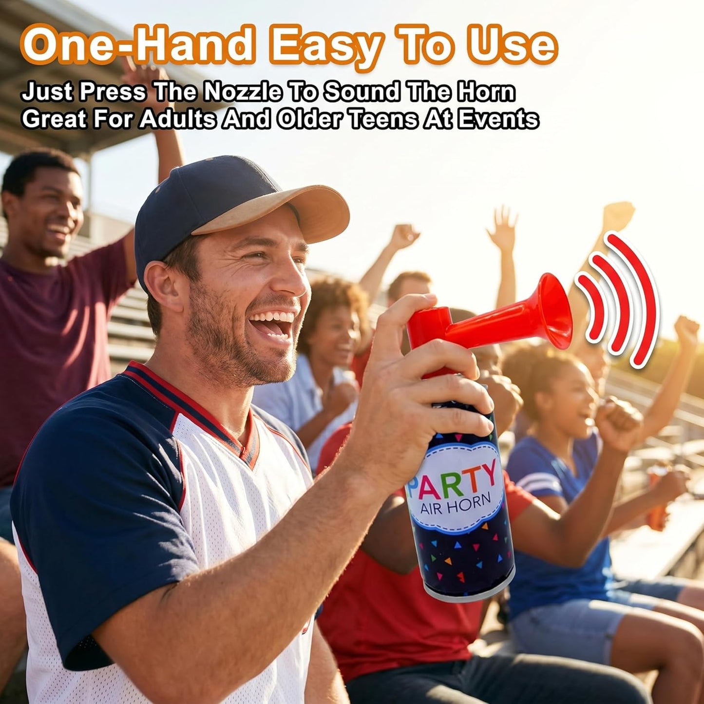 12 Air Horn Small Noise Maker Handheld Air Pump Horn Loud Noise Maker for Parties, Birthdays, Special Events, Sports, Safety, Games, Camping, Graduation, Boating