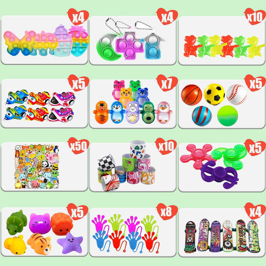 Beilunt 117 Pack Party Favors Toy Easter Egg Filler, Treasure Box Toys for Classroom, Carnival Prizes School Classroom Rewards Pinata Stuffers Goodie Bags Bulk Toys