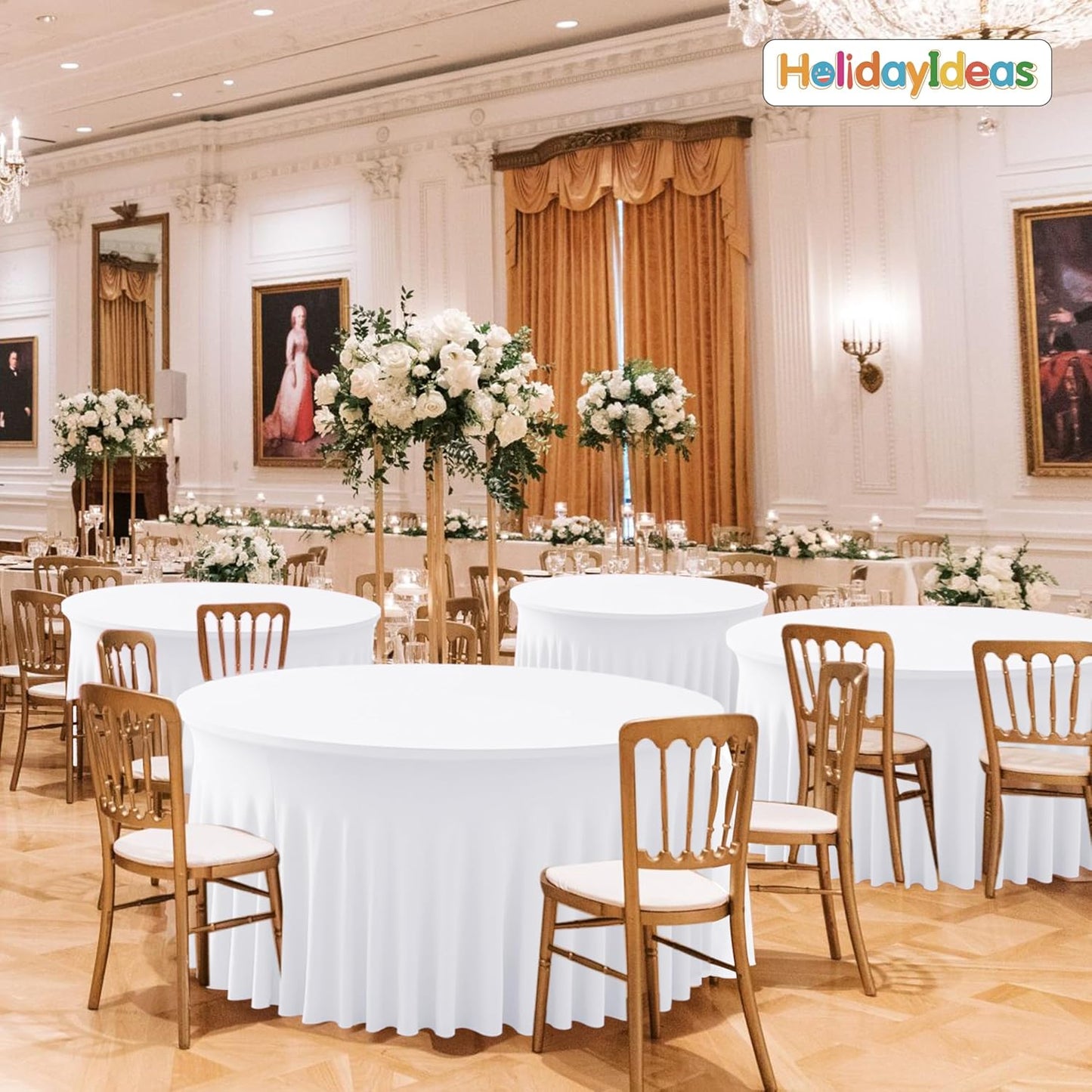 HolidayIdeas 2 Pack Spandex Table Skirt for 6 Ft Rectangle Tables, Black Fitted Stretch Tablecloth 30 x 72 Inch, Wrinkle Resistant Ruffle Design for Wedding Banquets, Trade Shows, Parties