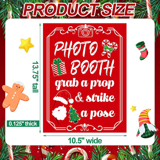 Briwooody Photo Booth Sign with Stand Retro Background Table for Indoor and Outdoor Party Theme Event Photography Props Desktop Decoration Supplies