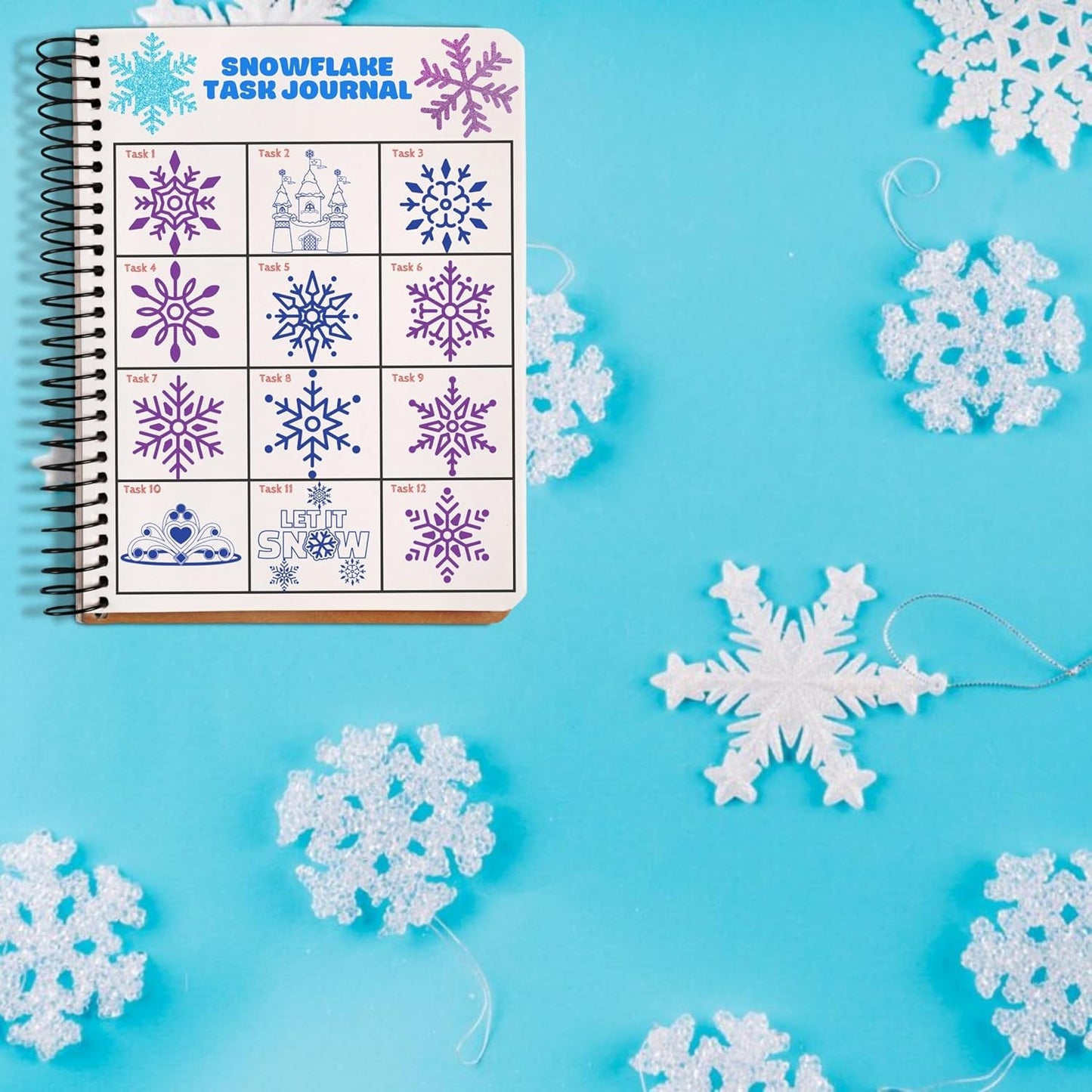 36PCS Snowflake Party Favors - 24PCS Temporary Tattoos & 12PCS Stamps - Ideal Winter Themed Birthday Card Decorations Supplies Goodie Bag Cute Rewards for Boys Girls Classroom Gifts Baby Shower Prizes