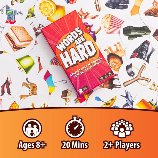 Lost Boy Entertainment Words are Hard - Party Games - Family Card Games - for Kids 8 and up - for Adults - Family Game Night - Travel Game - Creators of Piles!