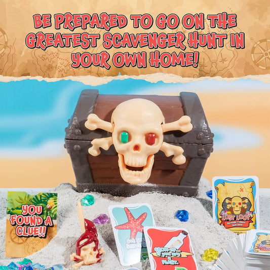 Lost Loot DIY Scavenger Hunt Game - Award Winning Pirate Treasure Like No Other! Hide Skeleton Keys, Set Clues & Find to Unlock Special Chest-150 Indoor Outdoor Clue Cards - 2026 Improved Durable Keys