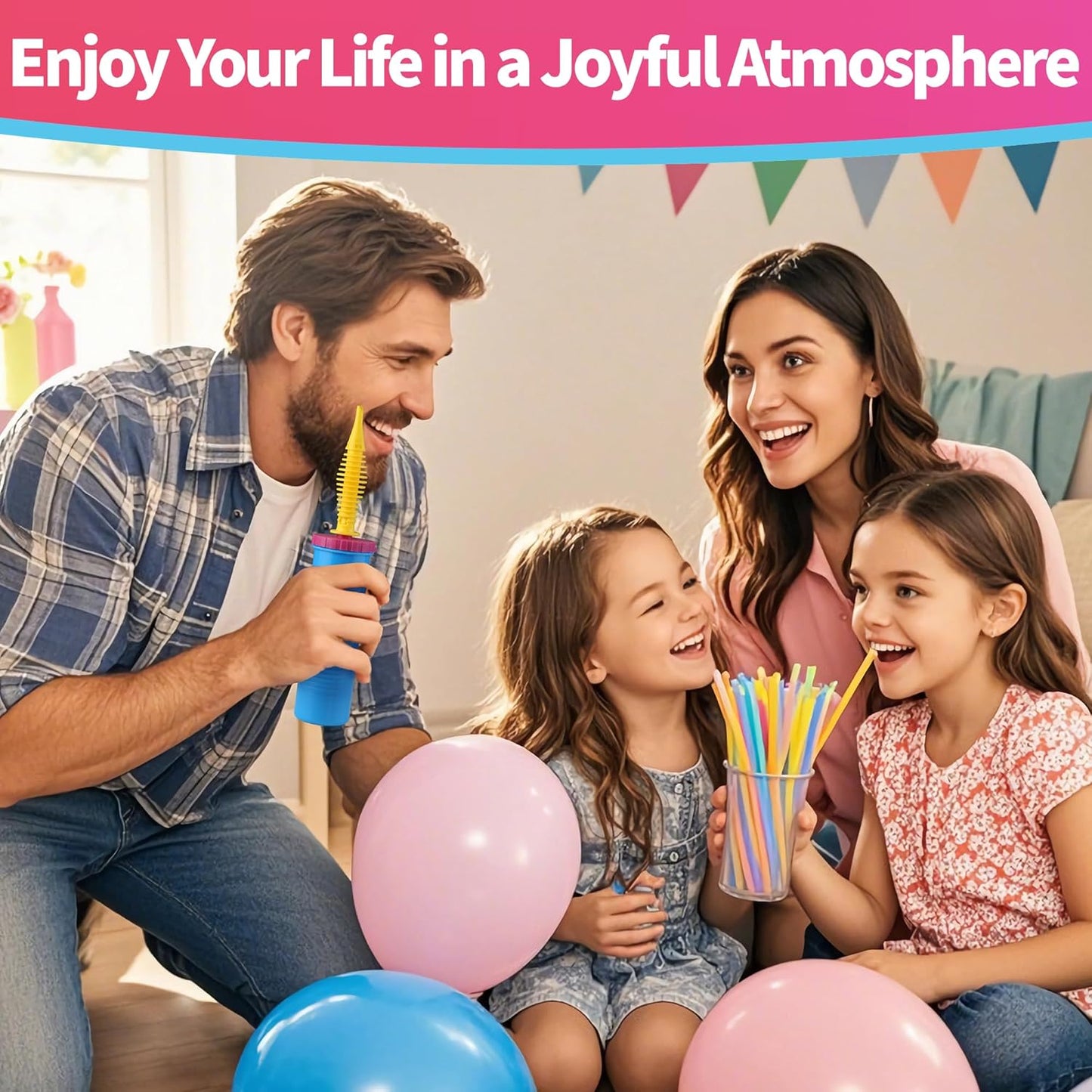 Hand Balloon Pump, Dual Action Two-Way Inflator, Manual Air Blower for Balloons
