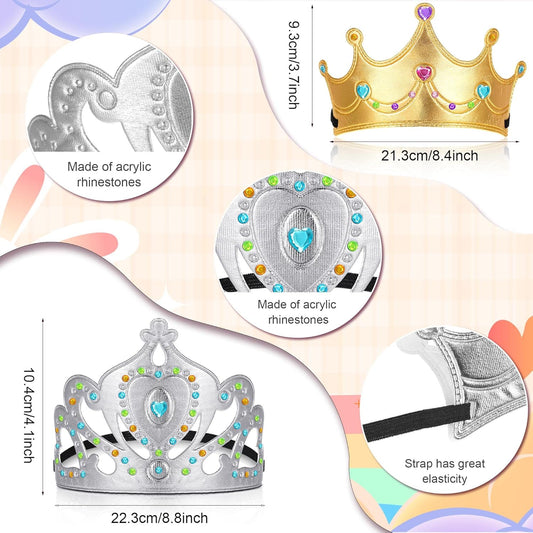 Yaomiao 44 Pcs Birthday Foam Crowns for Kids Princess Tiaras King Hat Bulk Diamond Sticker Kits for Crown Party Supplies