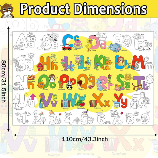 ZOIIWA Hello Summer Coloring Poster Giant Coloring Poster Large Summer Coloring Tablecloth Jumbo Coloring Books Classroom Home Birthday Party Supplies Favor 31.4 x 43.3 Inch