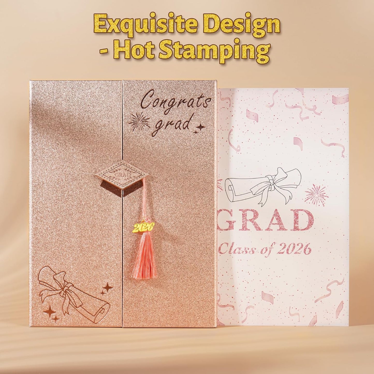 Graduation Decorations 2026 Pink,Graduation Guest Book,Autograph Book with Tassel Class of 2026 Graduate Party Decorations,Graduation Signature Guest Book