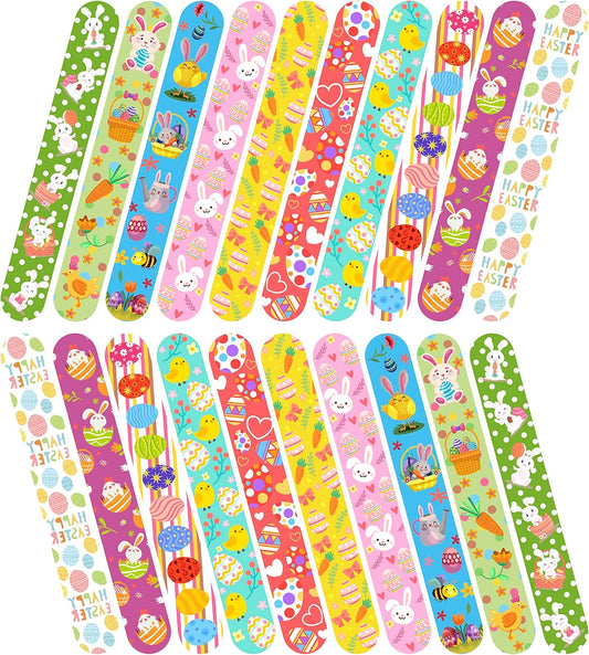 50 Pcs Easter Slap Bracelets for Kids Easter Slap Bracelets Bulk Snap Bracelet Party Favors Supplies for kids&teens Gifts Easter Basket Stuffers Classroom Prizes Exchanging Gifts