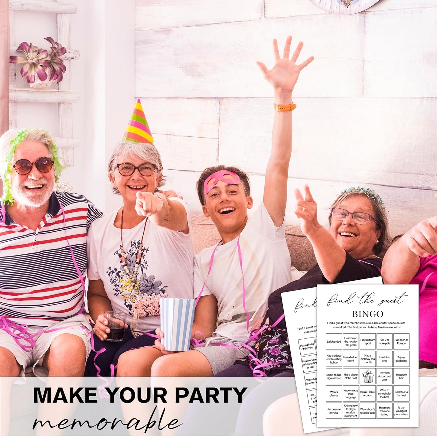 Birthday Bingo Game Cards, 25 Unique Sheets, Adult Birthday Party Games, Icebreaker Fun for Guests, Engaging Bingo Game for Adults, Party Entertainment Activity