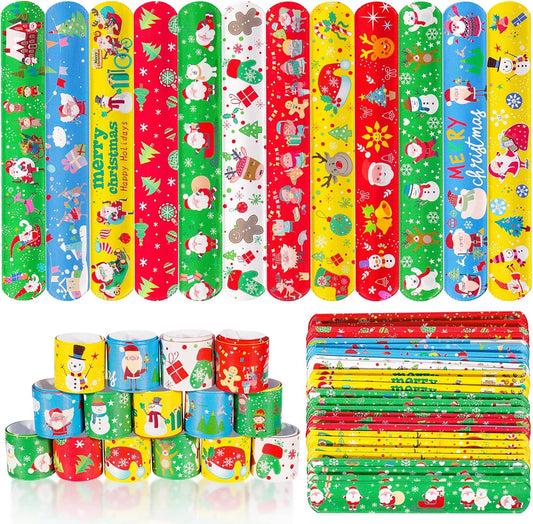 Max Fun 48pcs Easter Slap Bracelets Party Favors Toys Basket Stuffers for Kids Party Favors Easter Egg Fillers